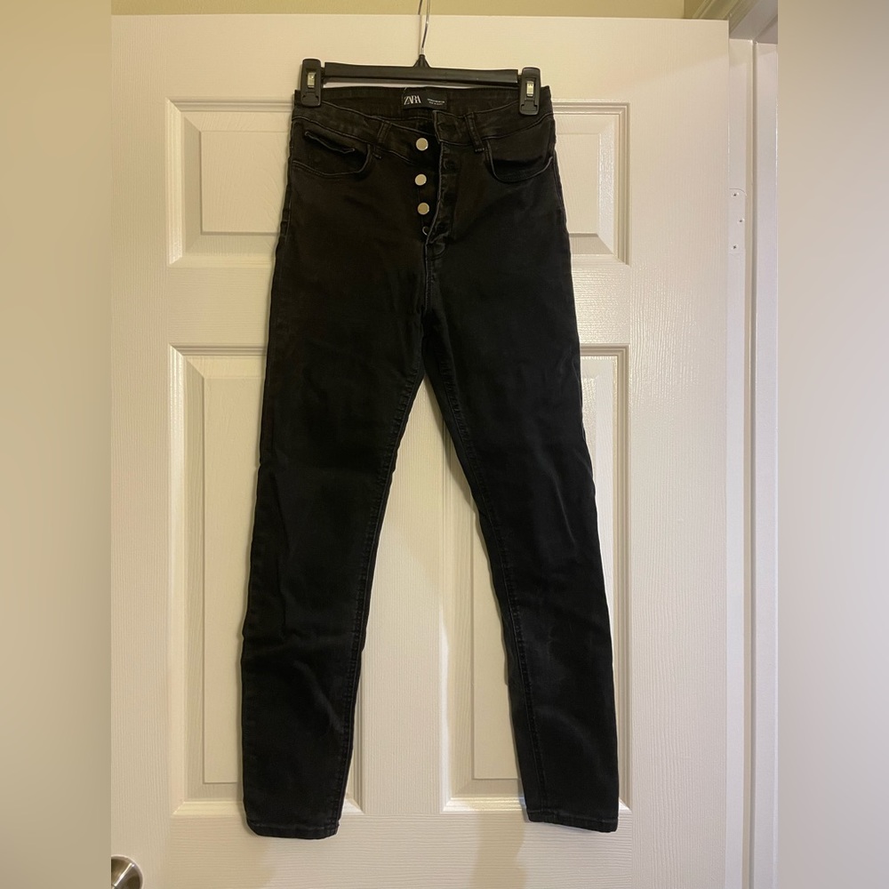 Black button fly Zara Jeans